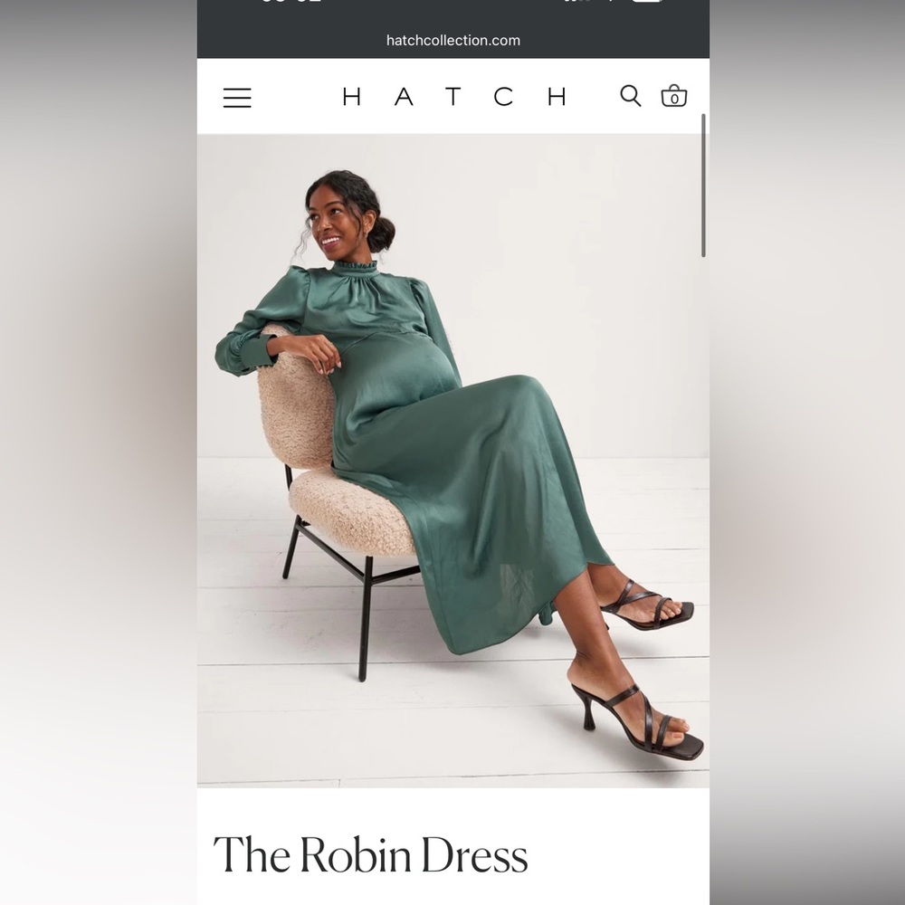 Authentic Hatch Robin Dress - Forest Green MATERNITY